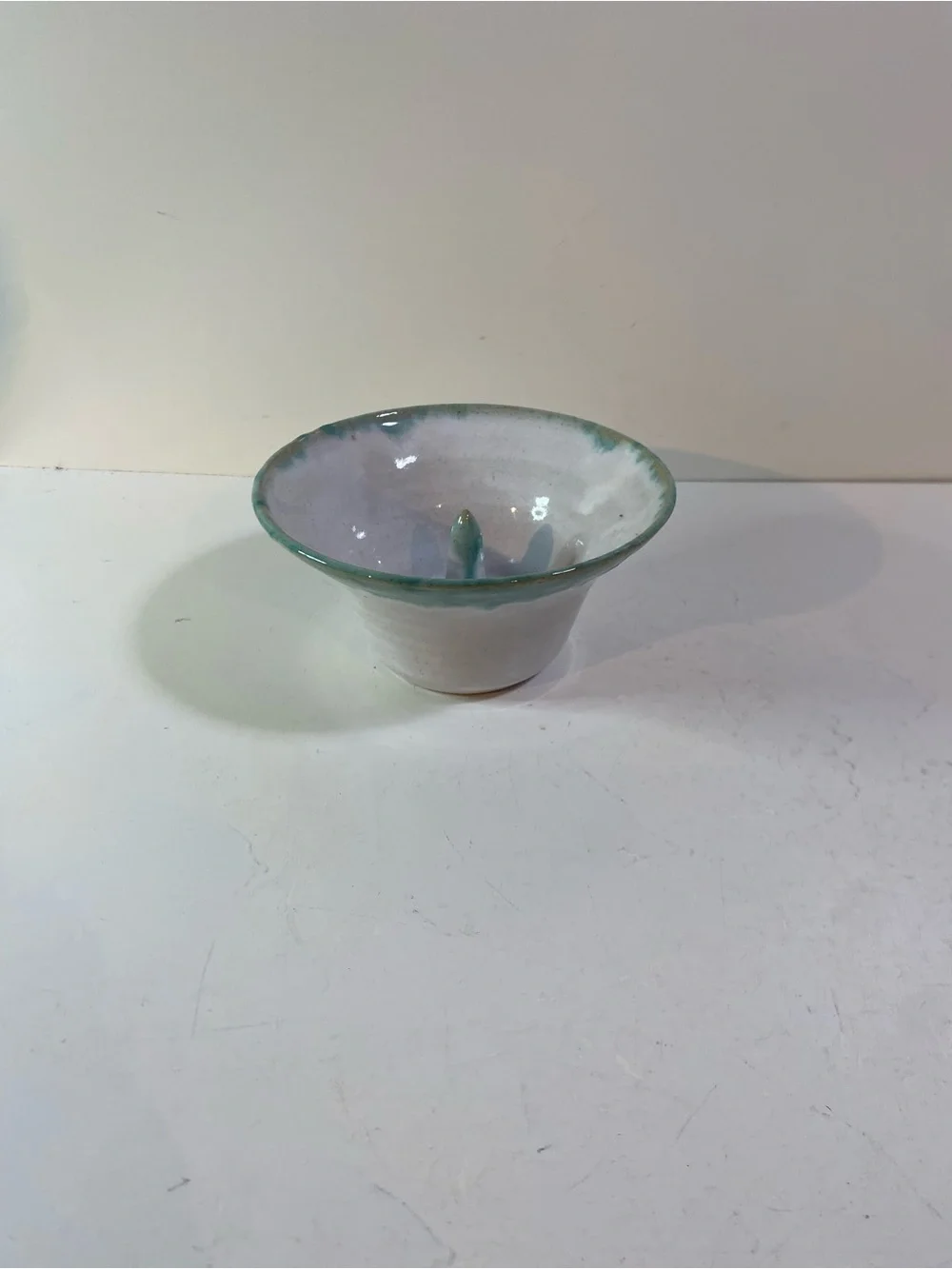 A.R. Britt Pottery Green Drip Glaze Juicer Apple Baker Handmade North Carolina